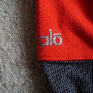 Red and Grey ALO Yoga Leggings